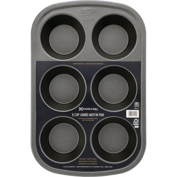 Kitchen & Table by H-E-B 6 Cup Jumbo Muffin Pan - Gun Metal