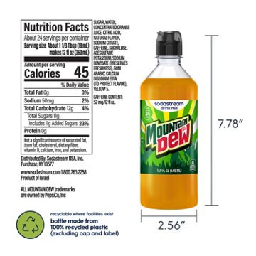 SodaStream Mountain Dew Drink Mix, 14.9 oz