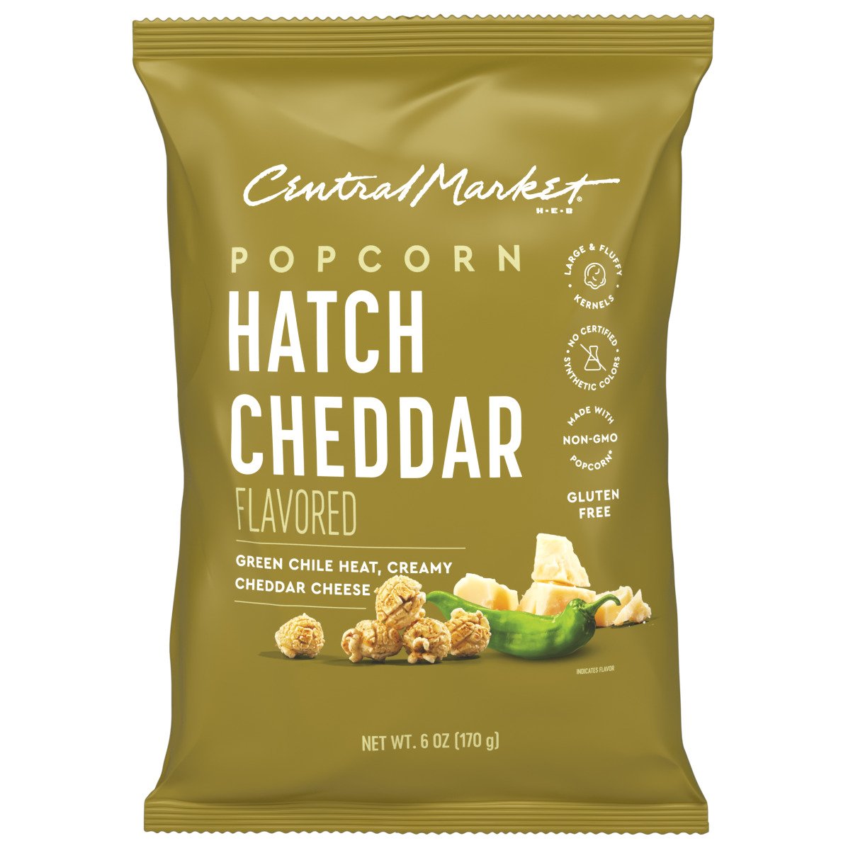 Central Market Hatch Cheddar Popcorn - Shop Popcorn at H-E-B