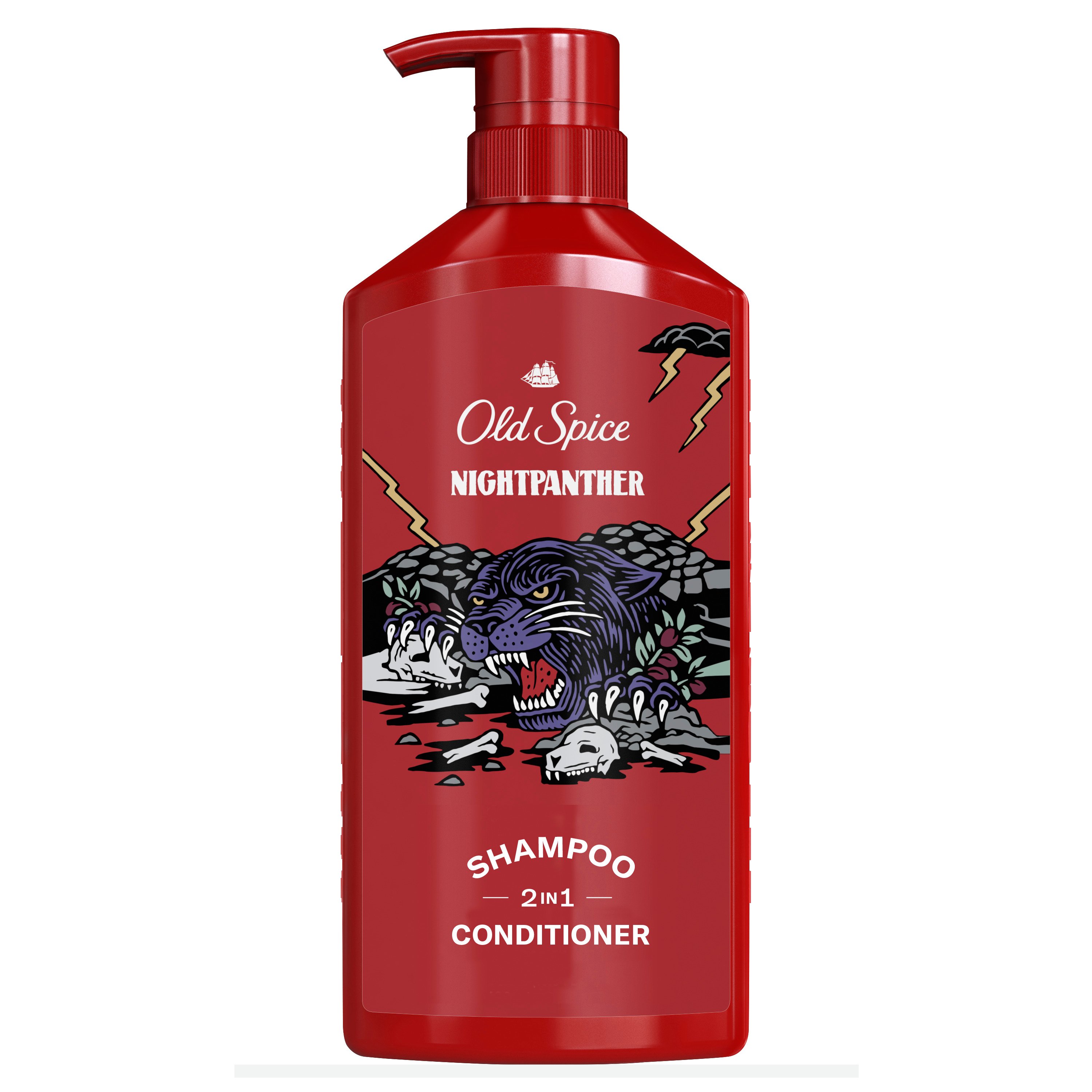 old spice nightpanther 3 in 1 duschgel & shampoo für männer 1l
