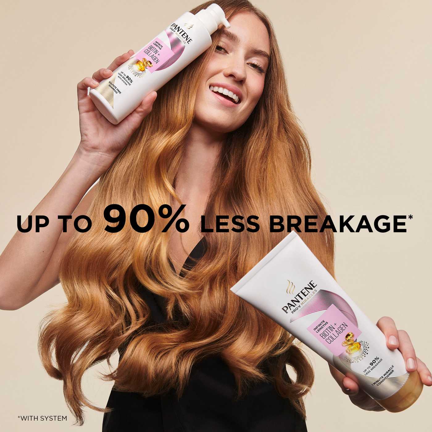 Pantene Infinite Lengths Biotin + Collagen Shampoo ; image 4 of 10