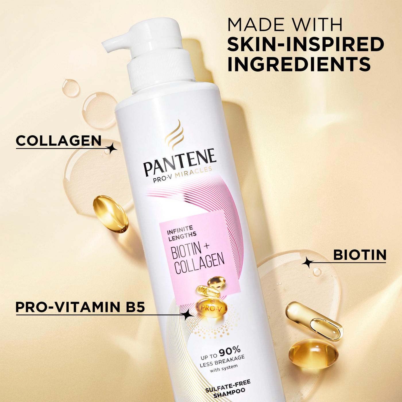 Pantene Infinite Lengths Biotin + Collagen Shampoo ; image 7 of 10