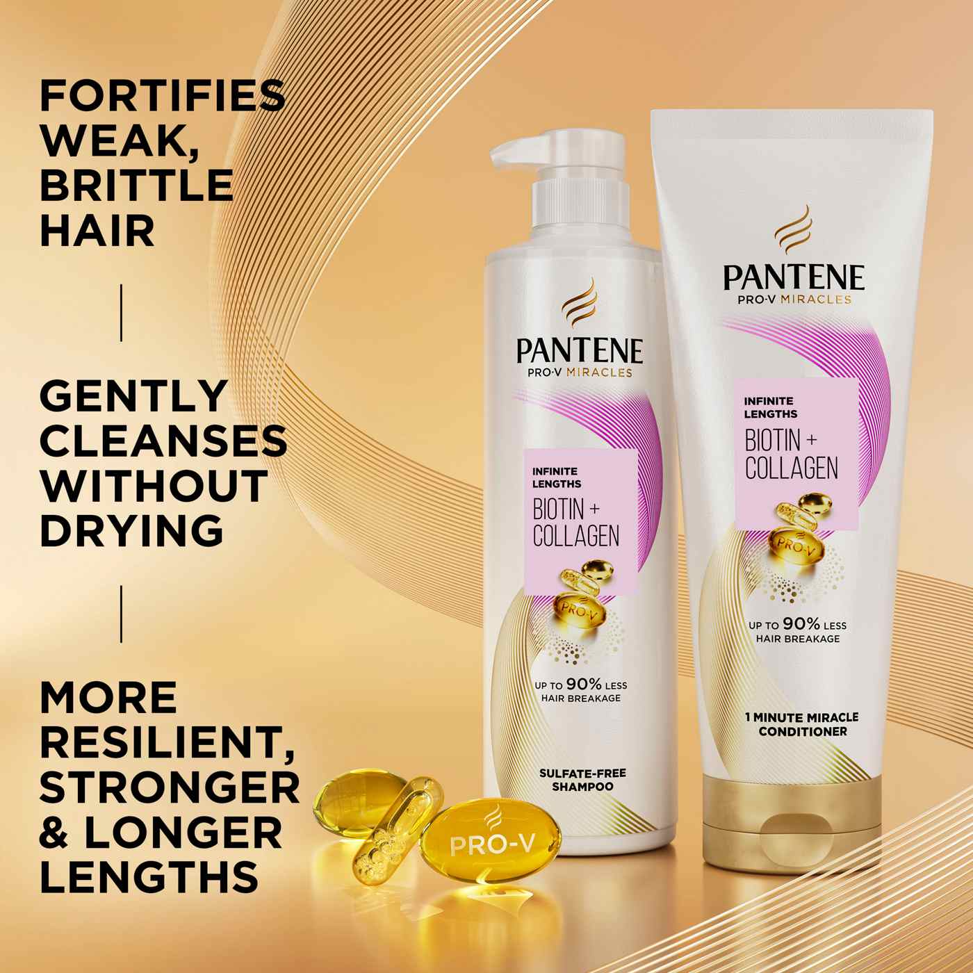 Pantene Infinite Lengths Biotin + Collagen Shampoo ; image 9 of 10