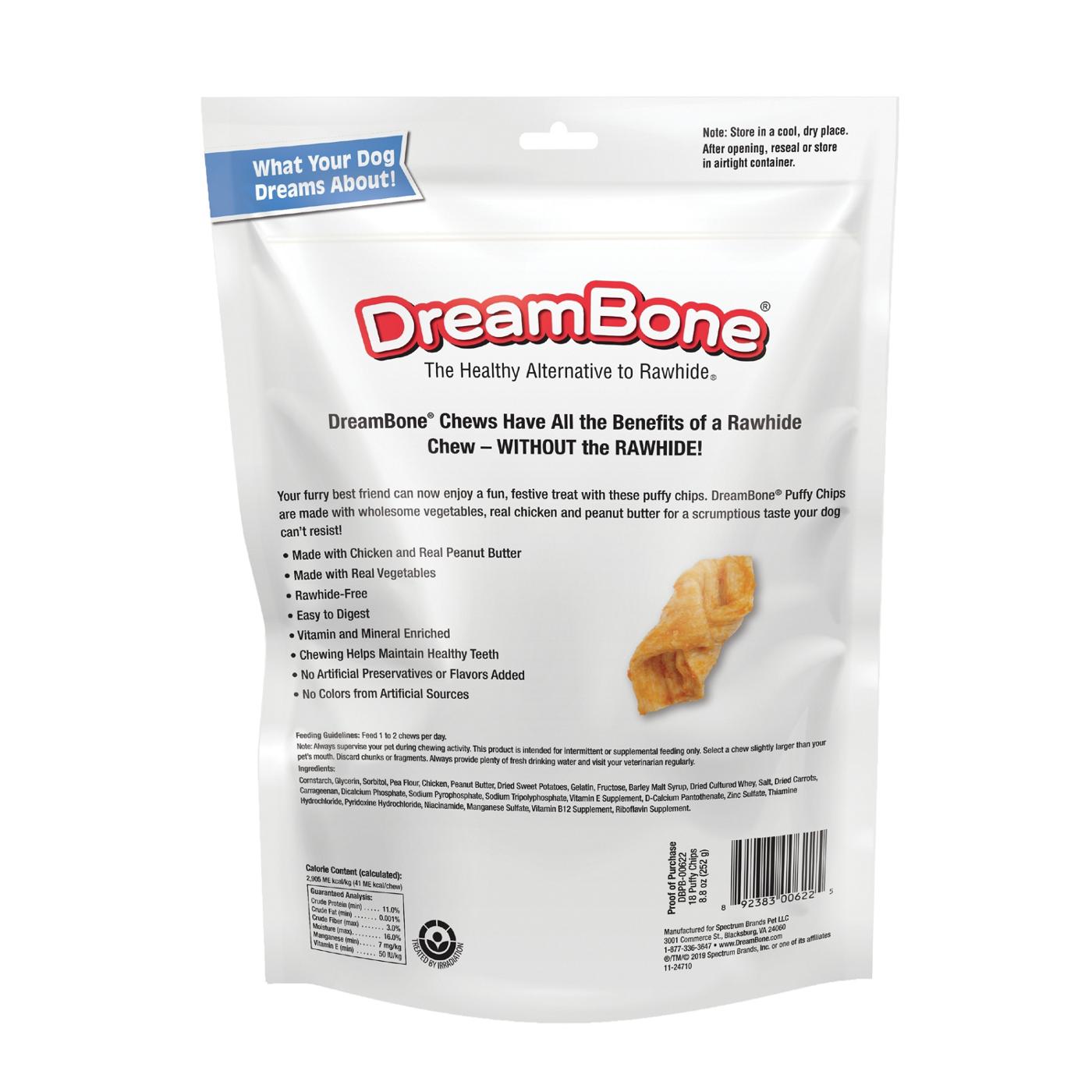 DreamBone Peanut Butter Puffy Chips Dog Chews; image 2 of 2