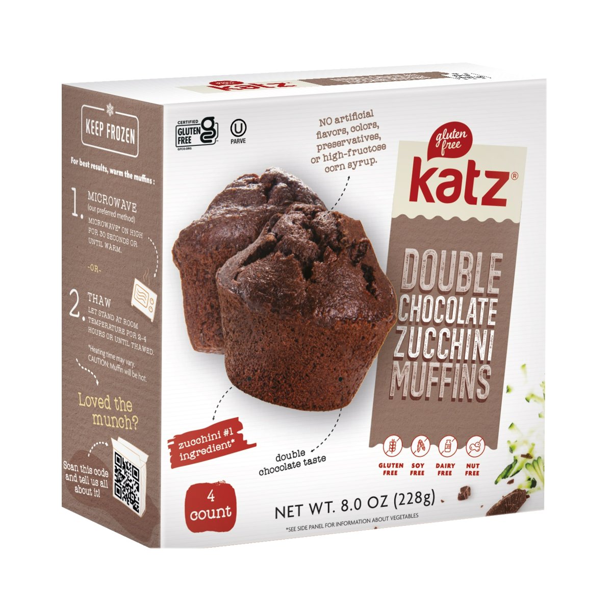 Katz Gluten Free Double Chocolate Zucchini Muffins - Shop Desserts ...