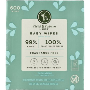 Field & Future by H-E-B 99% Water Baby Wipes, 6 pk