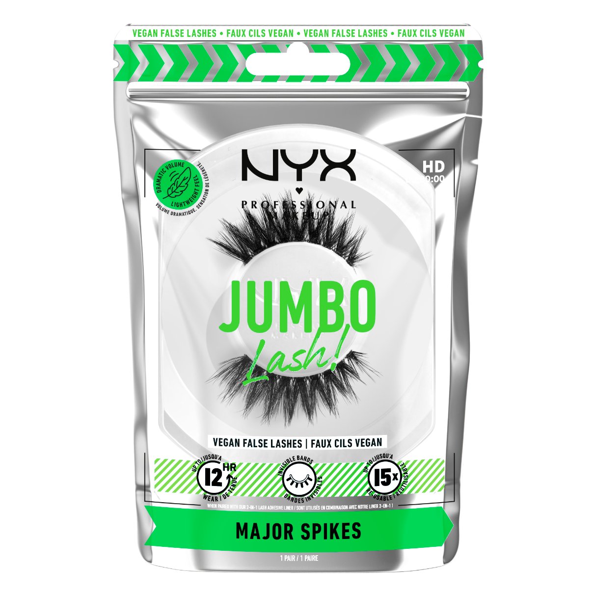 NYX Jumbo Vegan False Lashes - Major Spikes - Shop False Eyelashes at H-E-B