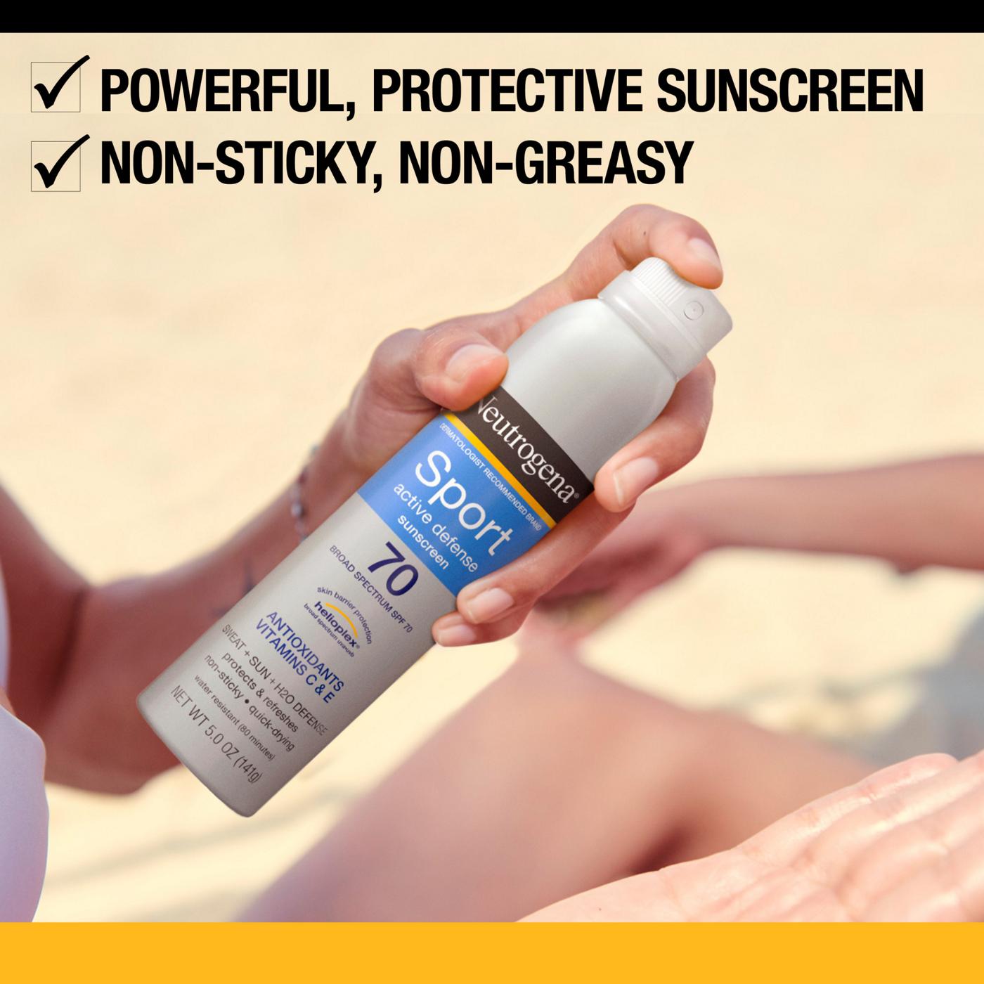 Neutrogena Sport Active Defense Sunscreen Spray SPF 70; image 2 of 8