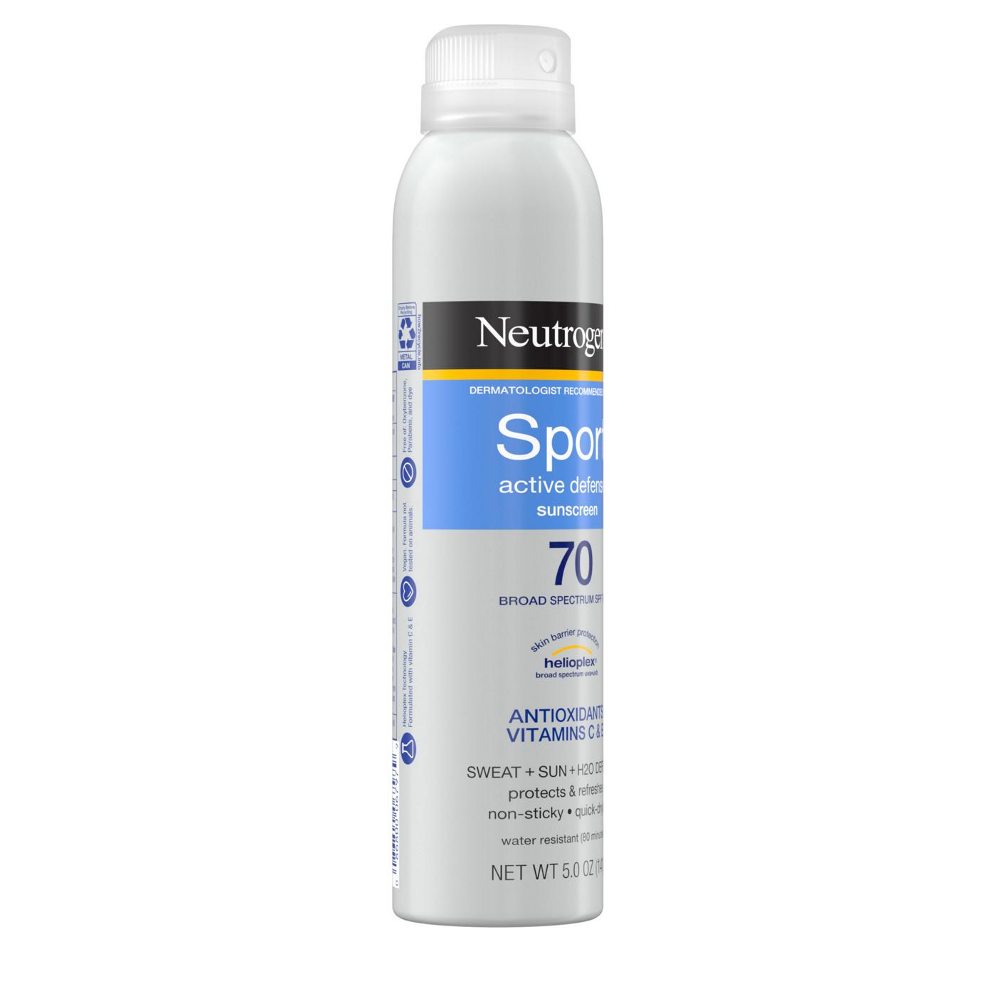 Neutrogena Sport Active Defense Sunscreen Spray SPF 70; image 6 of 8