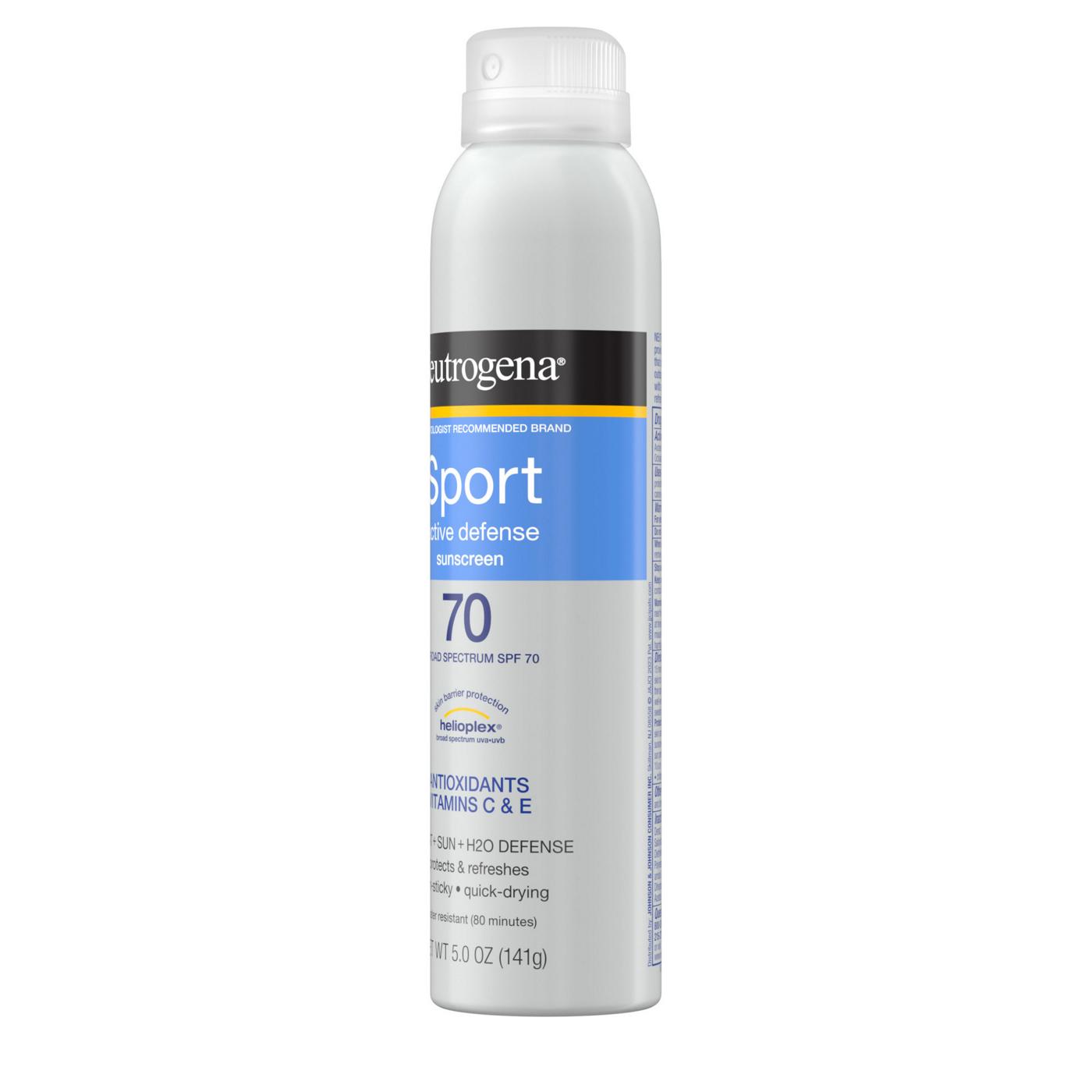 Neutrogena Sport Active Defense Sunscreen Spray SPF 70; image 7 of 8