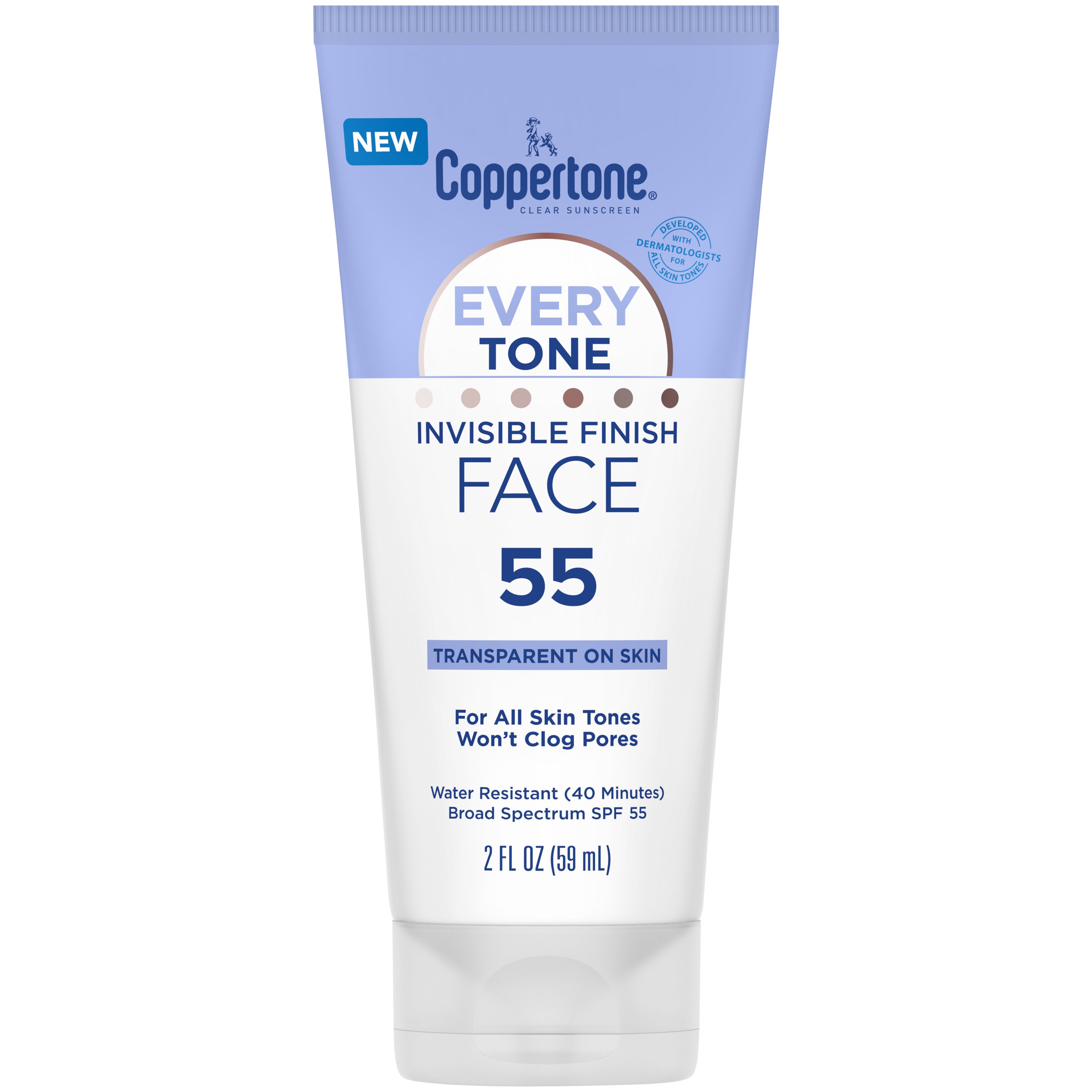 Coppertone Every Tone Invisible Finish Face SPF 55 Shop Sunscreen