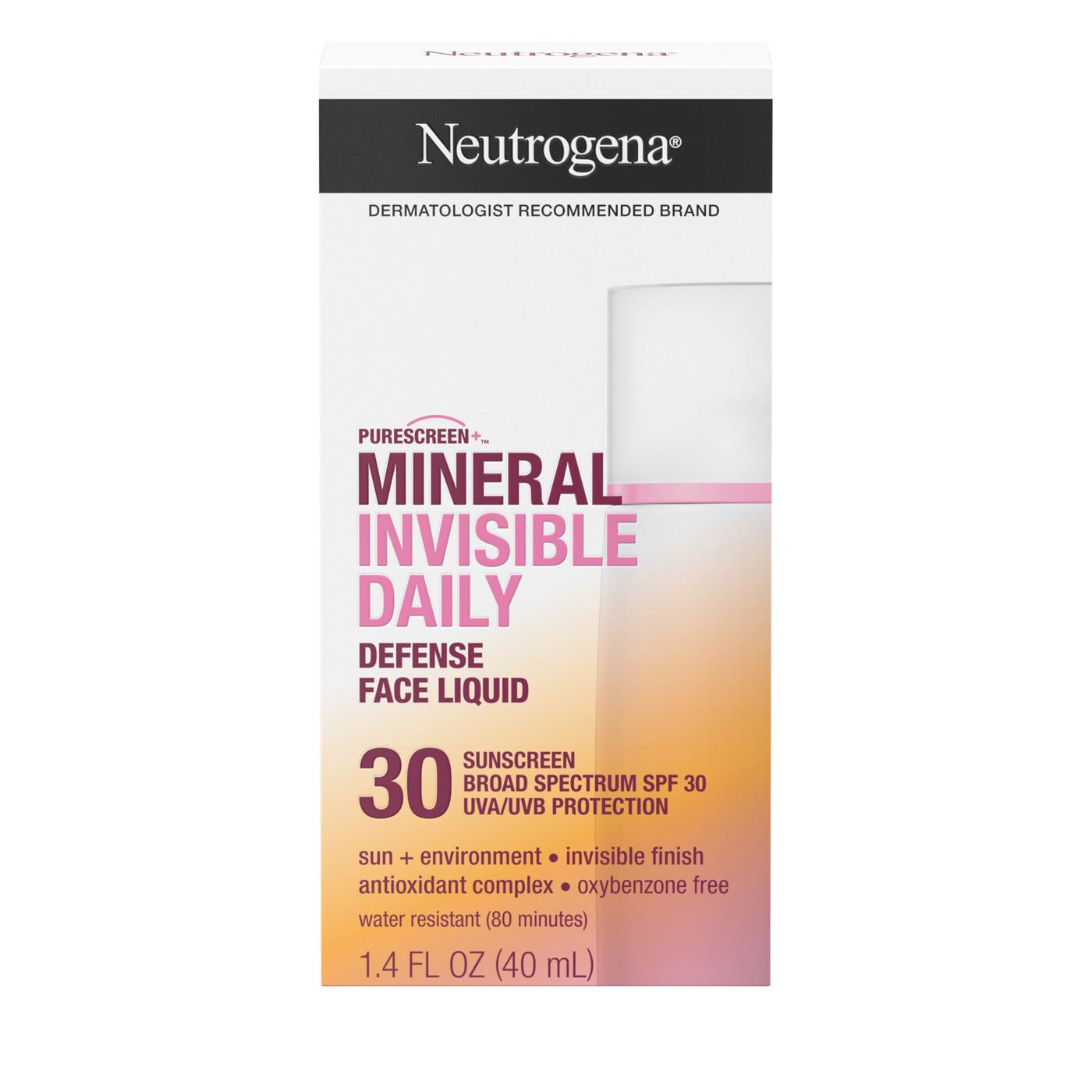 Neutrogena Mineral Invisible Daily Defense Face Sunscreen SPF 30; image 1 of 8