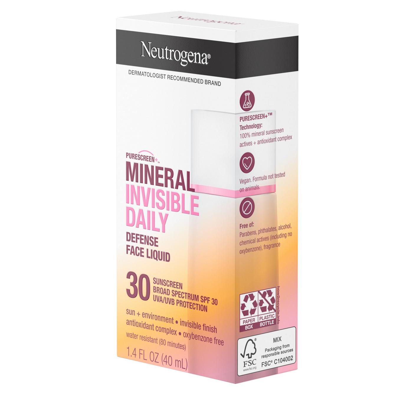 Neutrogena Mineral Invisible Daily Defense Face Sunscreen SPF 30; image 4 of 8