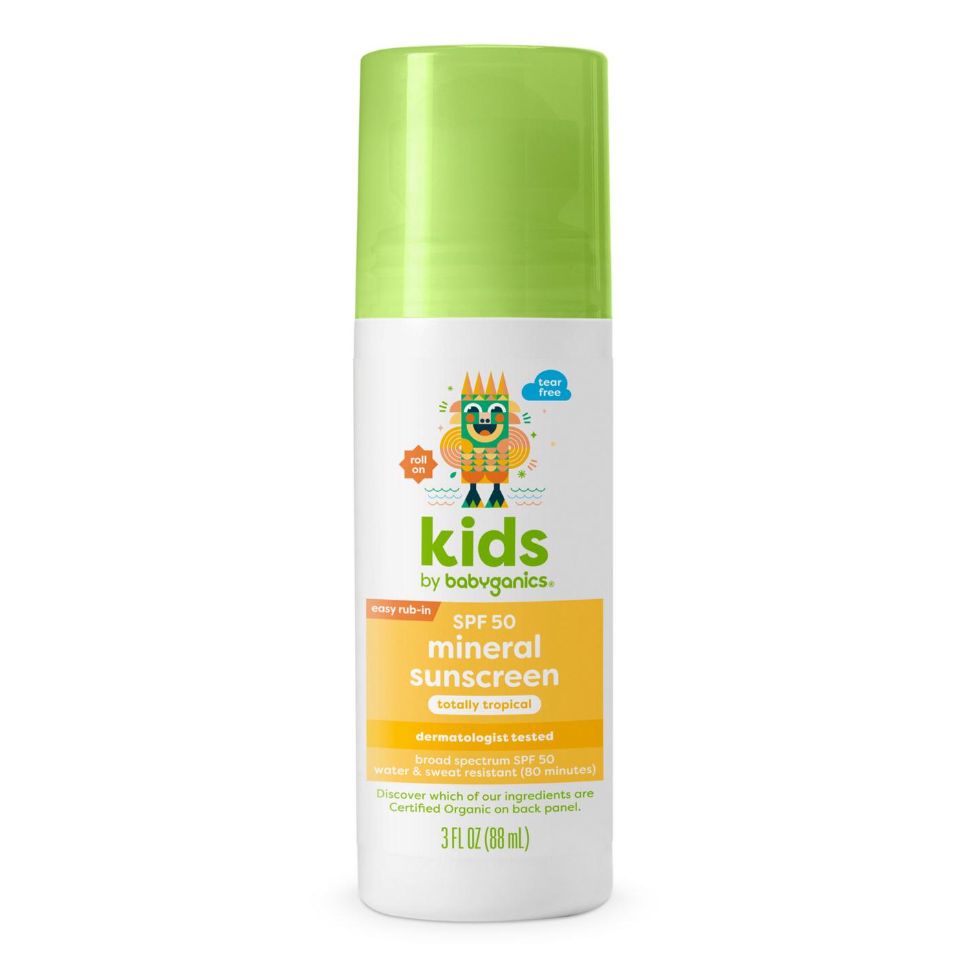 Babyganics Kids SPF 50 Mineral Sunscreen Roll On - Totally Tropical; image 1 of 2