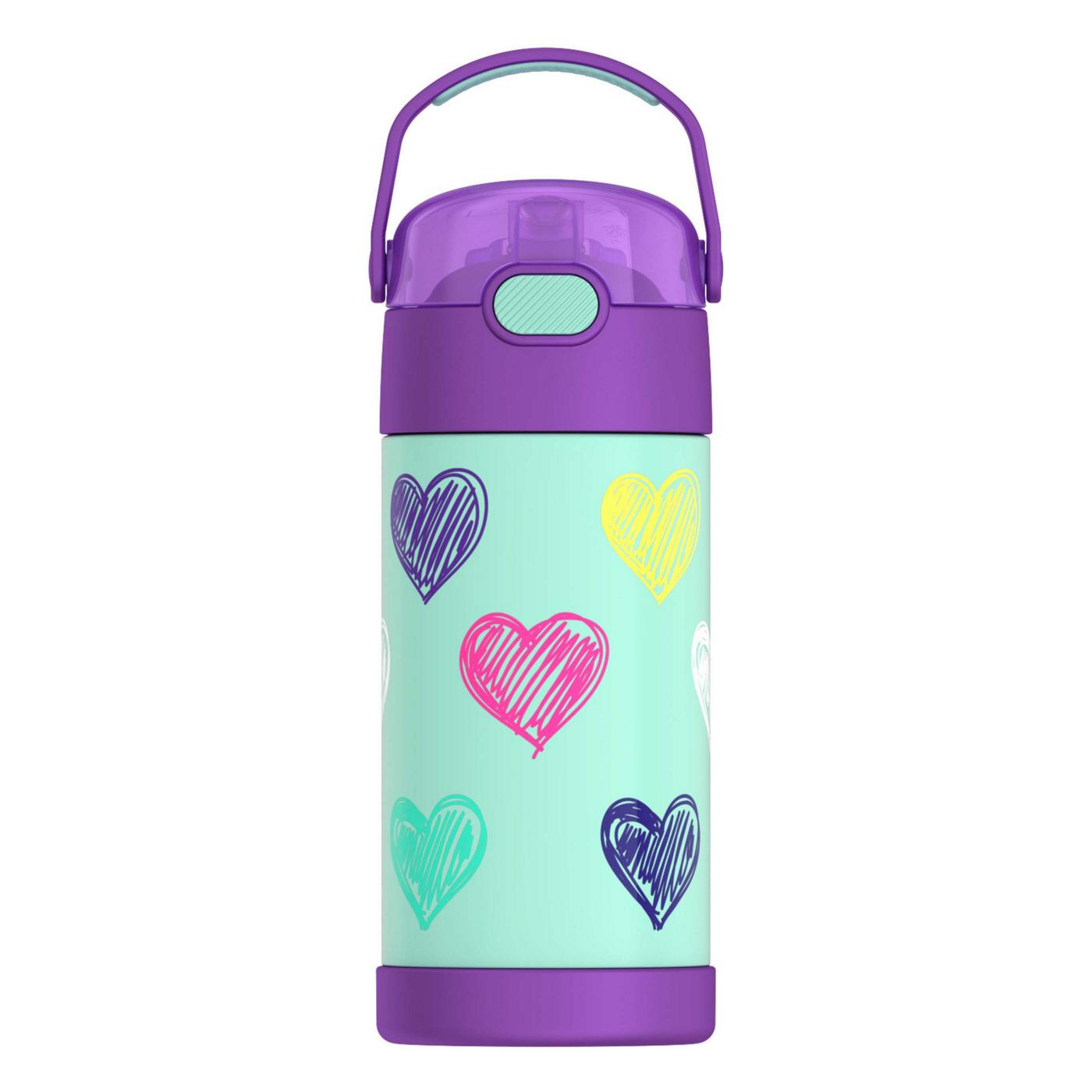Thermos FUNtainer Insulated Water Bottle - Teal Heart; image 1 of 3