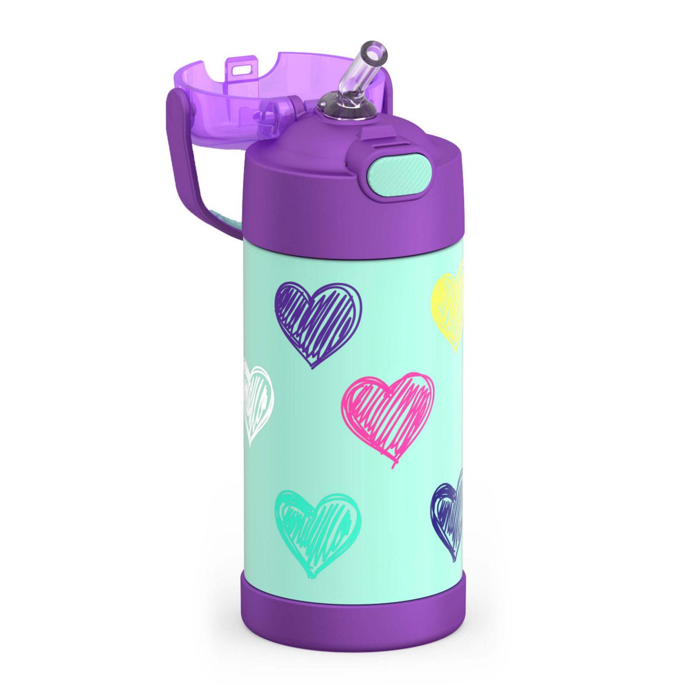 Thermos FUNtainer Insulated Water Bottle - Teal Heart; image 3 of 3