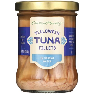 Central Market Yellowfin Tuna Fillets - Spring Water, 6.3 oz