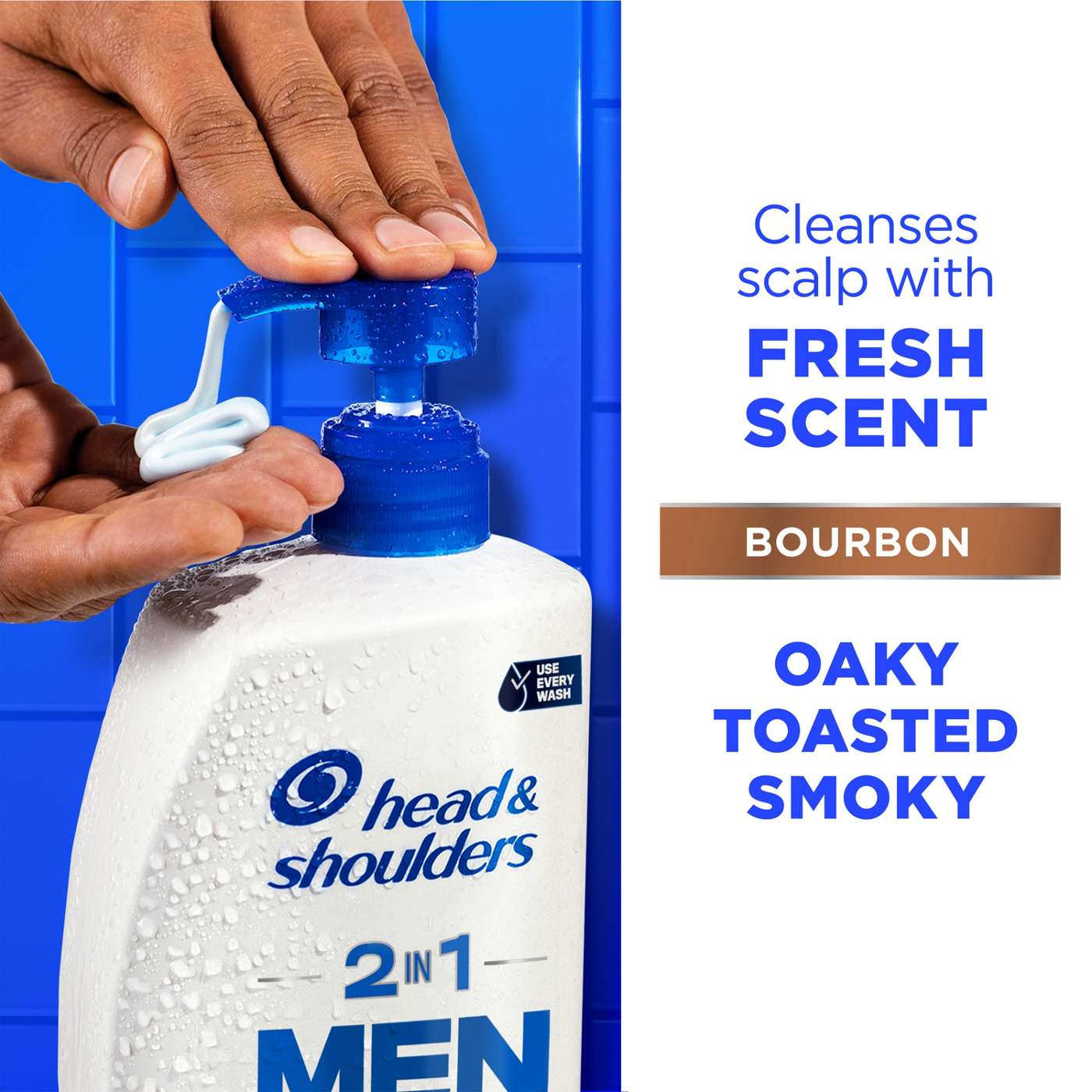 Head & Shoulders 2 In 1 Men's Shampoo + Conditioner - Bourbon Scent; image 3 of 9