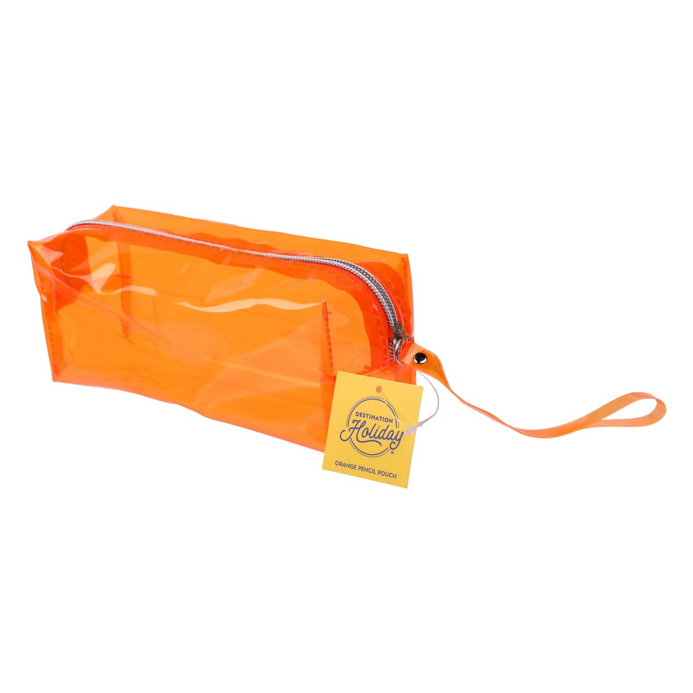 Destination Holiday Clear Pencil Pouch - Orange; image 2 of 4