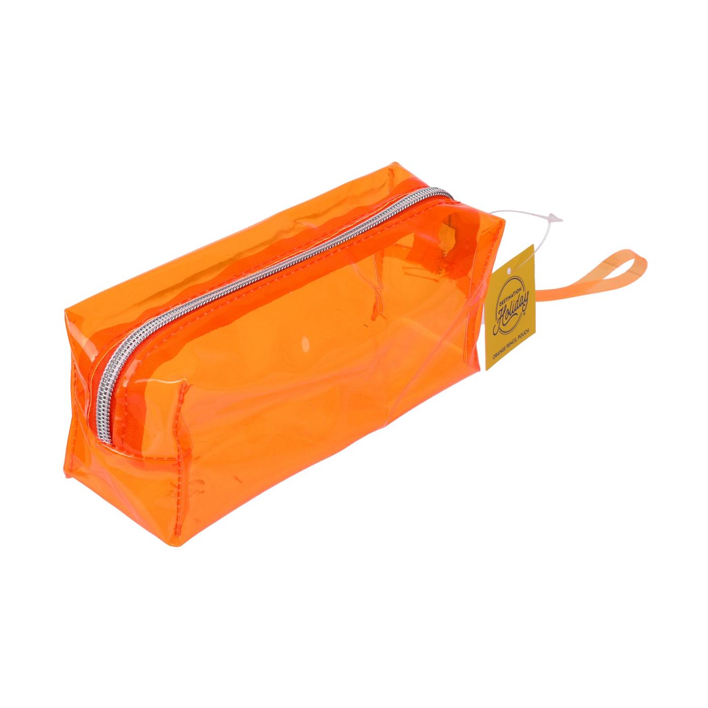 Destination Holiday Clear Pencil Pouch - Orange; image 3 of 4