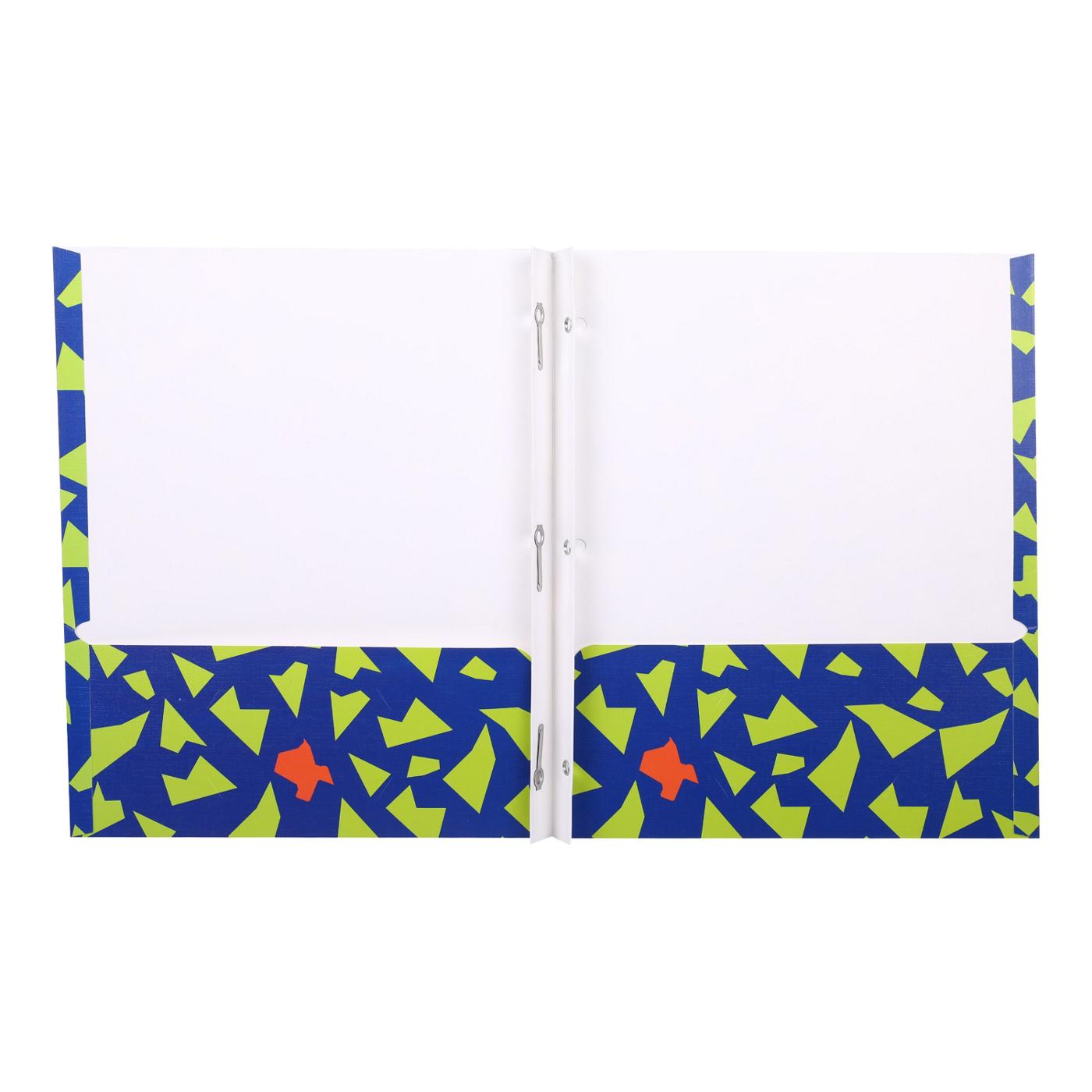 Destination Holiday Texas Pocket Paper Folder with Prongs - Blue; image 4 of 4