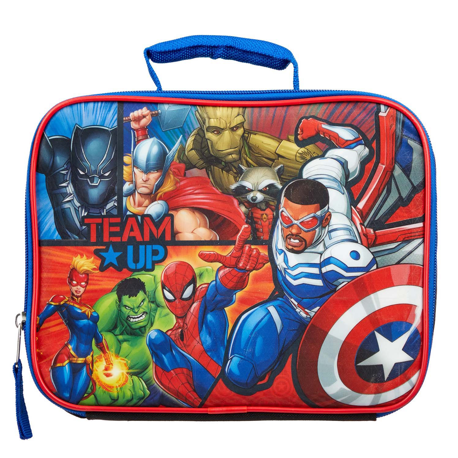 Marvel Avengers Lunch Box Termica Morbida Per Bambini – Con Maniglia, Senza BPA, Blu/Nera