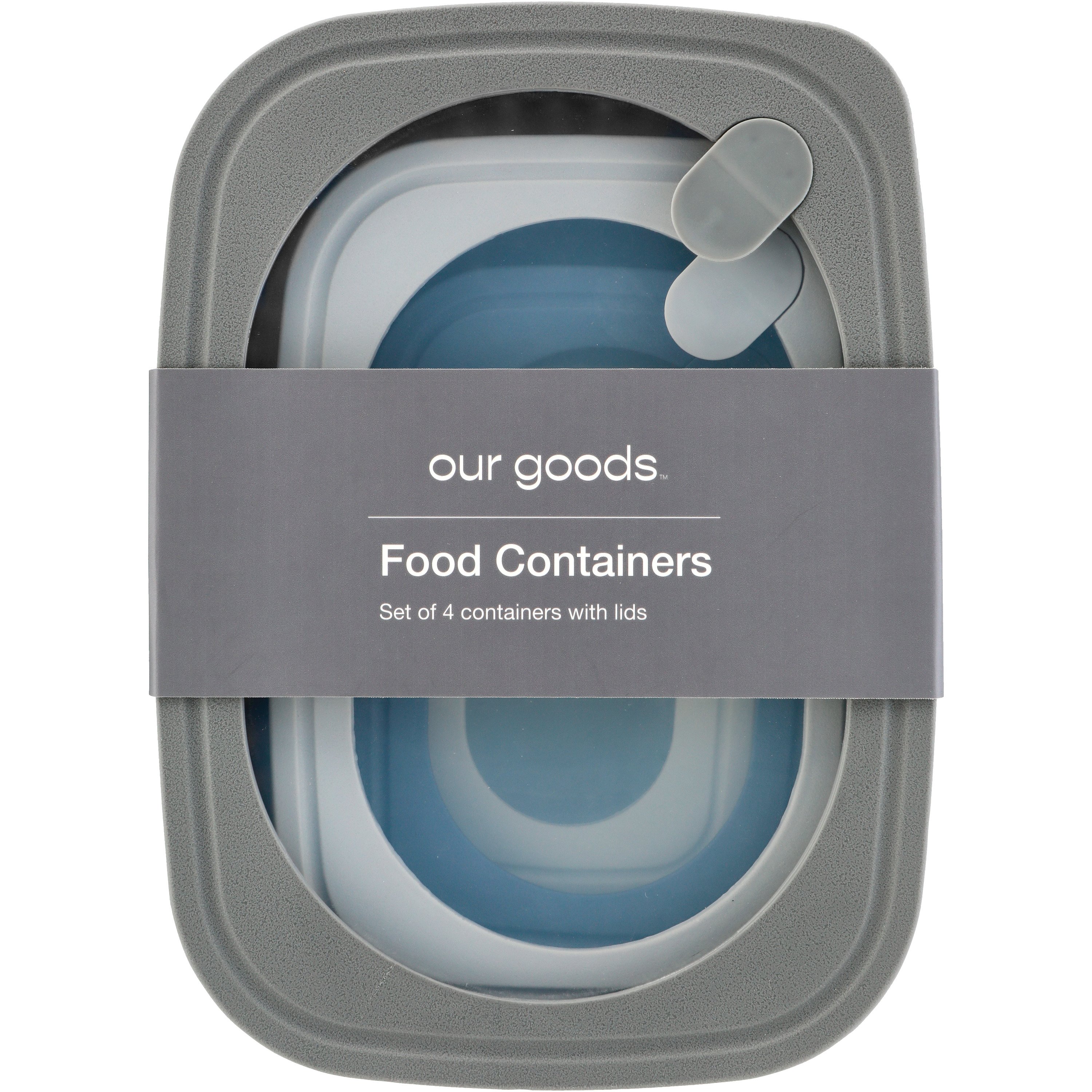 our goods Rectangle Food Containers Set Blue Shop Containers at HEB
