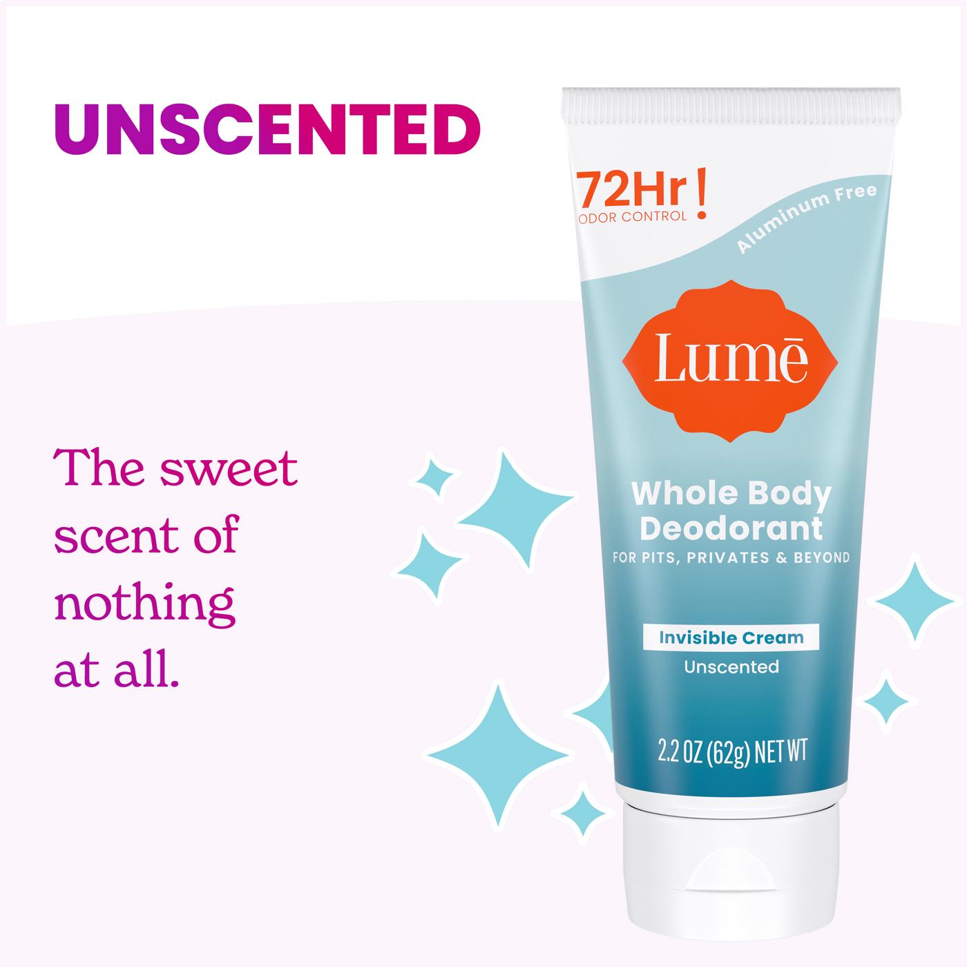 Lume Whole Body Cream Tube Deodorant - Unscented; image 5 of 11