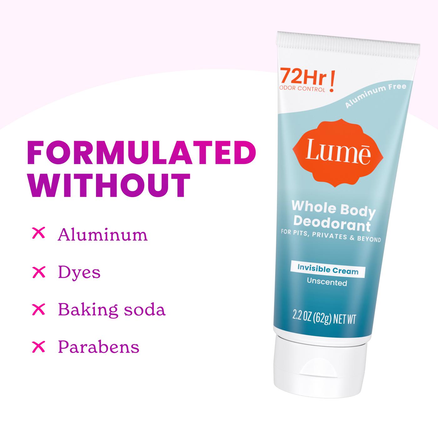 Lume Whole Body Cream Tube Deodorant - Unscented; image 11 of 11