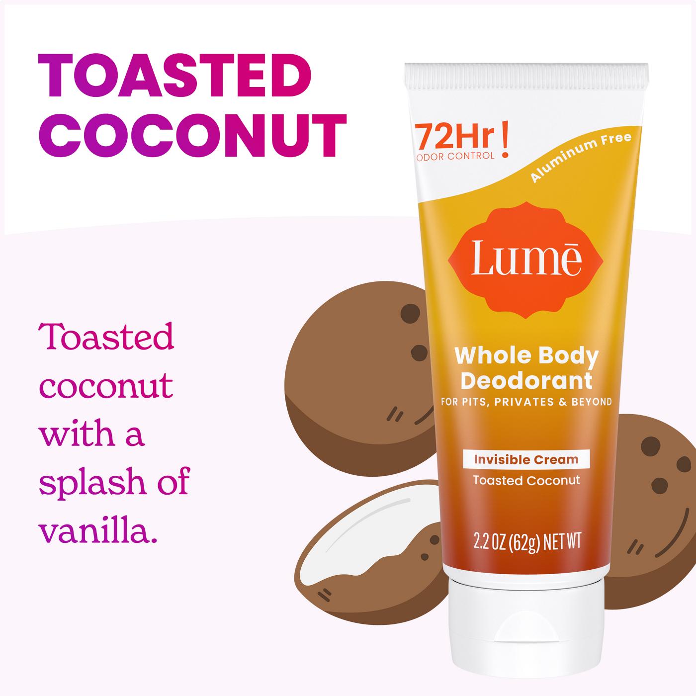 Lume Whole Body Cream Tube Deodorant - Coconut Scent; image 3 of 4