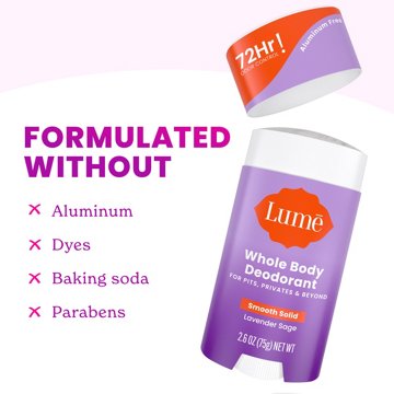 Lume Whole Body Women's Deodorant - Smooth Solid Stick - Aluminum Free - Lavender Sage Scent - 2.6oz, 2.6 oz