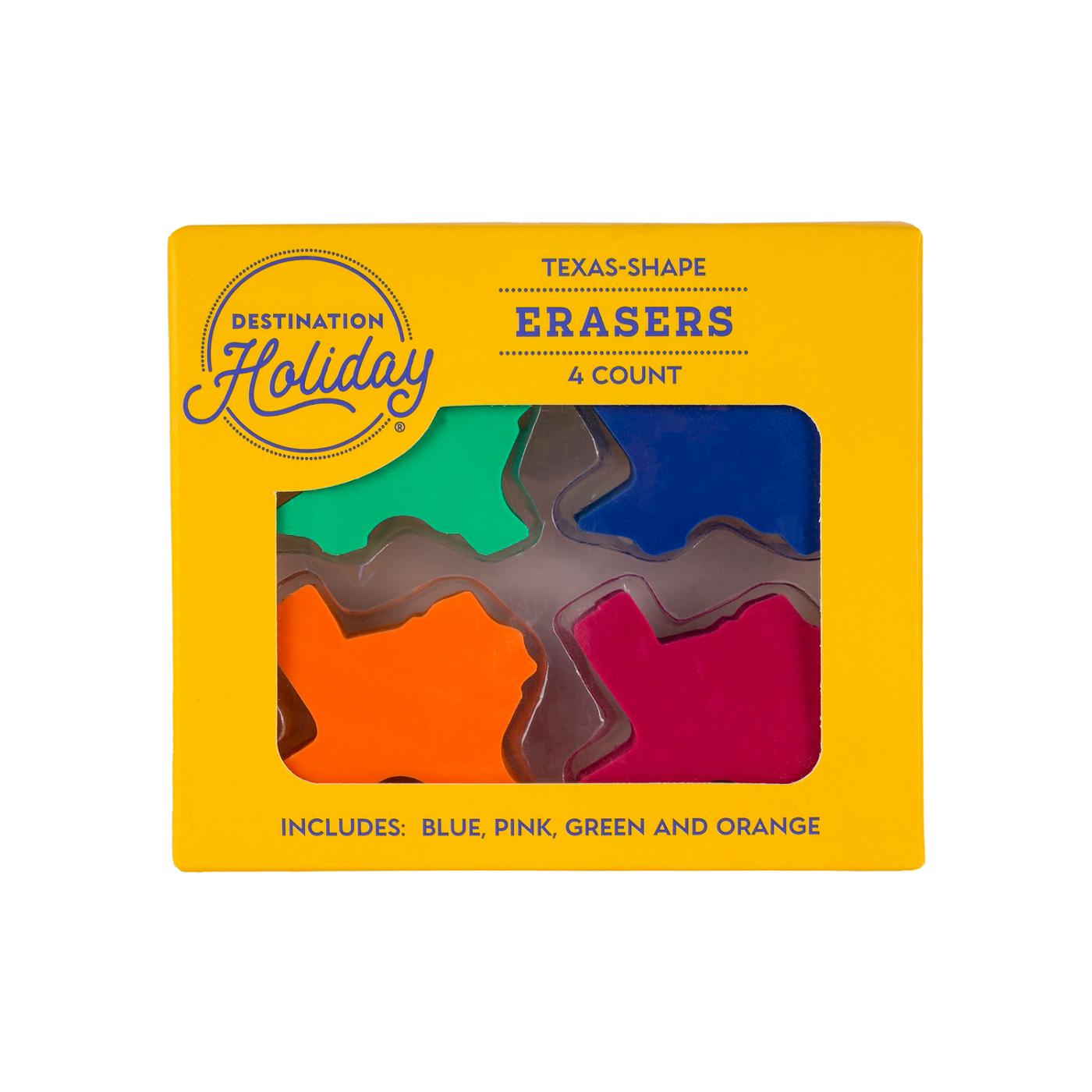 Destination Holiday Texas Shaped Erasers -  Assorted Colors; image 1 of 3