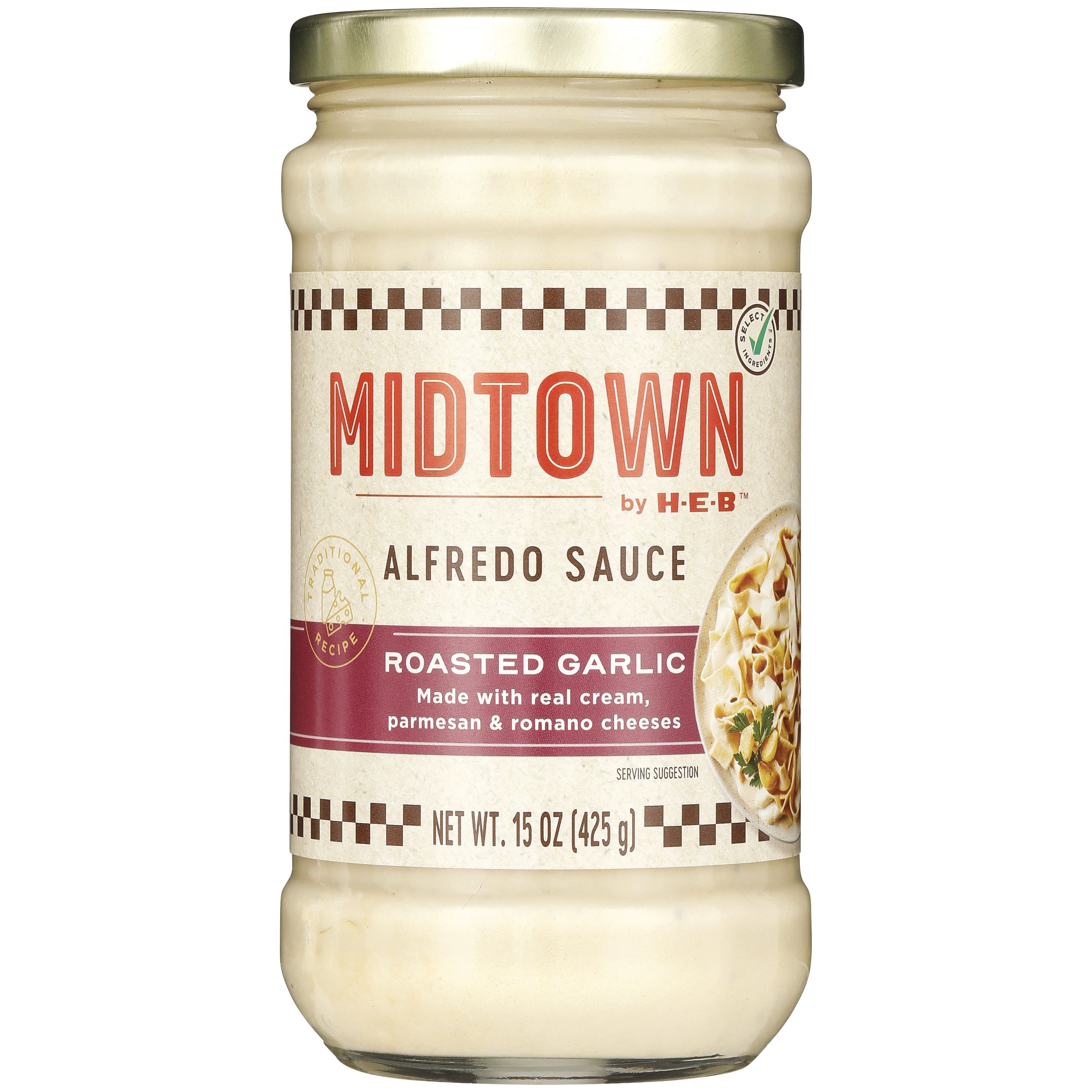 Midtown by H-E-B Roasted Garlic Alfredo Pasta Sauce - Shop Pasta sauces ...