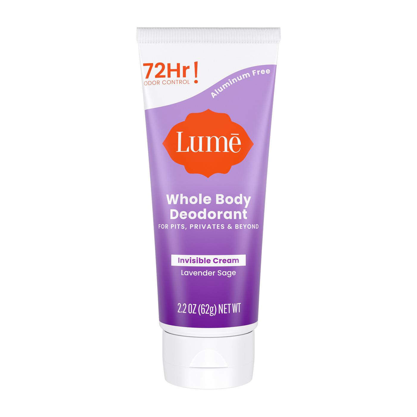 Lume Whole Body Cream Tube Deodorant - Lavender Sage Scent; image 1 of 10