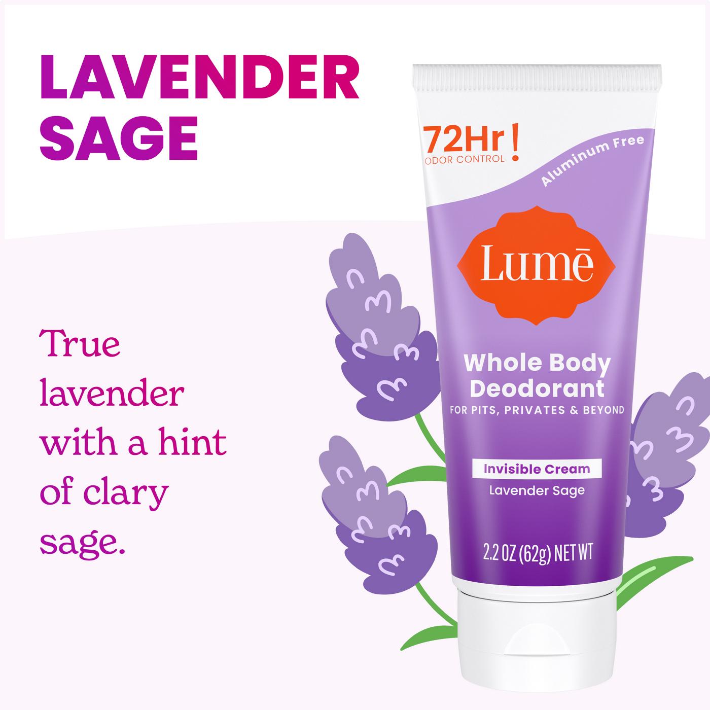 Lume Whole Body Cream Tube Deodorant - Lavender Sage Scent; image 6 of 10