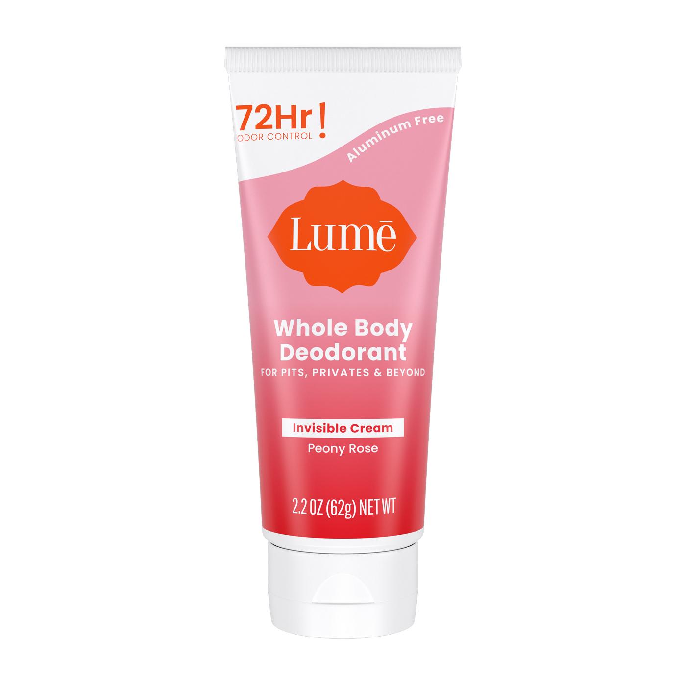 Lume Whole Body Cream Tube Deodorant - Peony Rose & Floral Scent; image 1 of 8