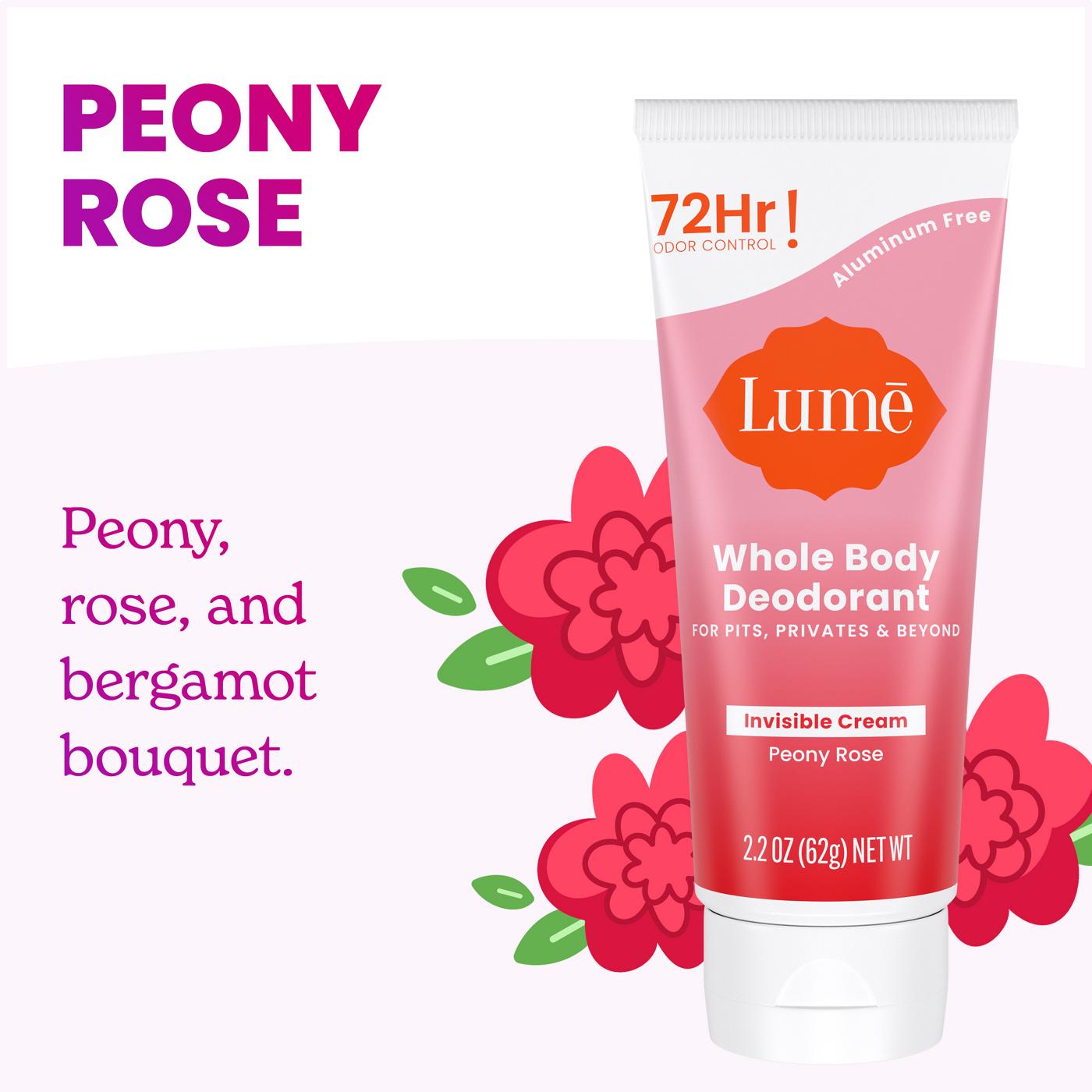 Lume Whole Body Cream Tube Deodorant - Peony Rose & Floral Scent; image 4 of 8