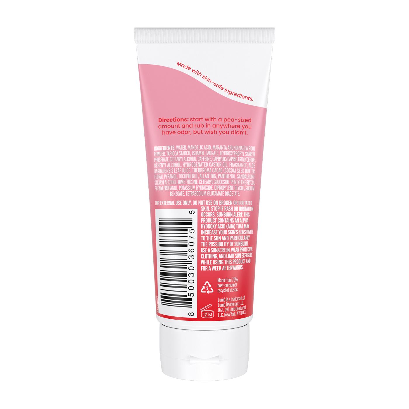 Lume Whole Body Cream Tube Deodorant - Peony Rose & Floral Scent; image 5 of 8