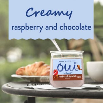 Yoplait Oui Raspberry & Chocolate Creamy Whole Milk Yogurt