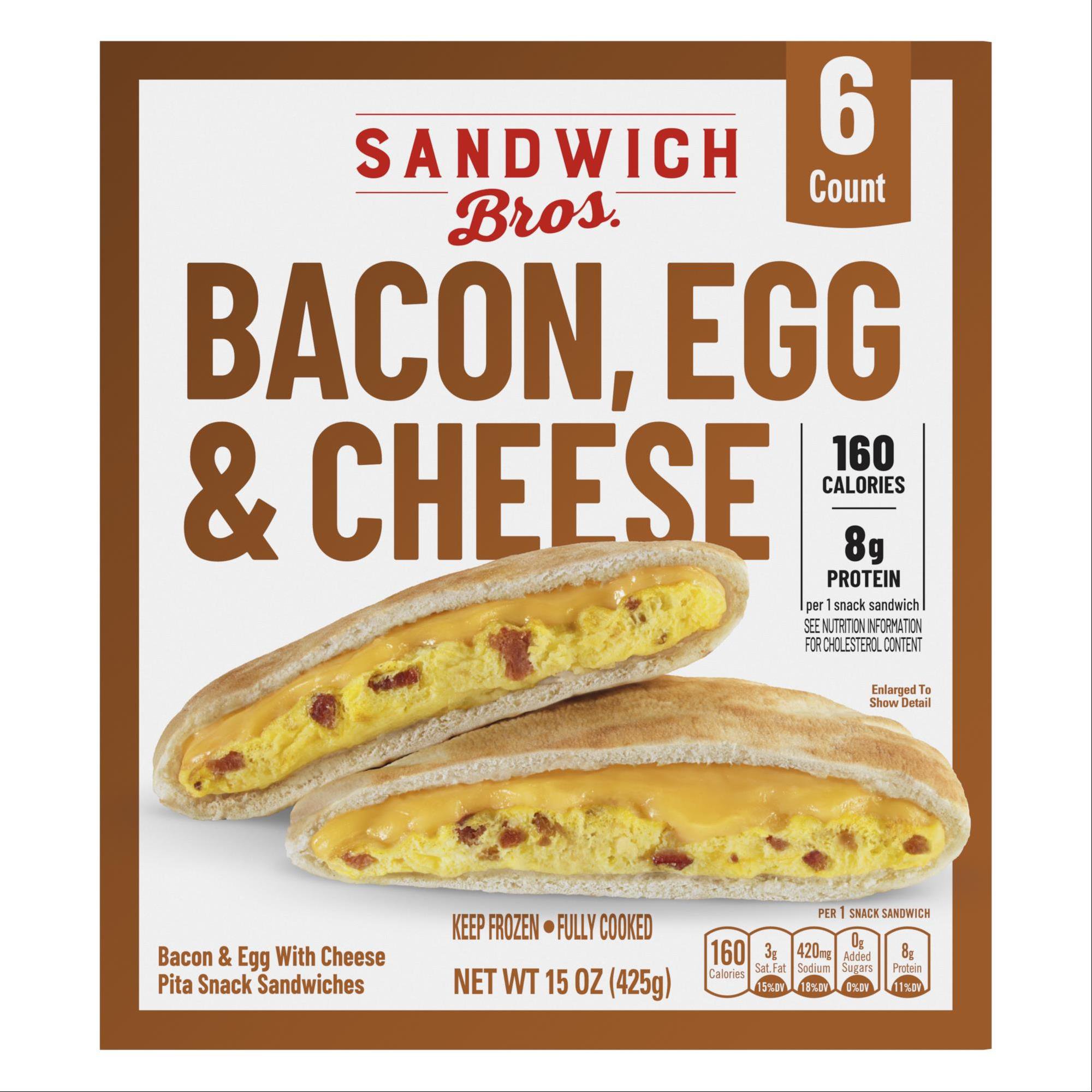 Sandwich Bros. Bacon Egg & Cheese Pita Frozen Sandwiches Shop