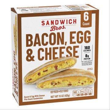 Sandwich Bros. Bacon, Egg & Cheese Pita Snack Sandwiches, 6 ct