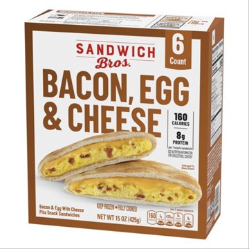 Sandwich Bros. Bacon, Egg & Cheese Pita Snack Sandwiches, 6 ct