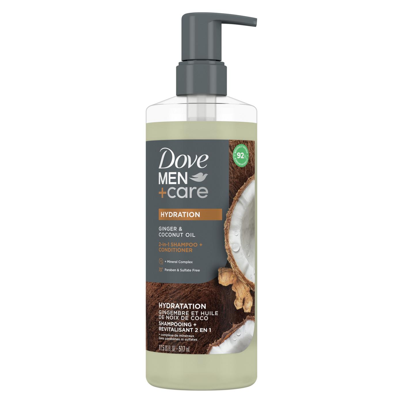 Dove Men+Care Hydration 2 In 1 Shampoo + Conditioner - Ginger & Coconut Oil; image 1 of 5