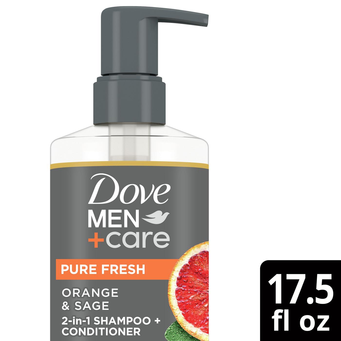 Dove Men+Care Pure Fresh 2 in 1 Shampoo + Conditioner - Orange & Sage; image 3 of 5