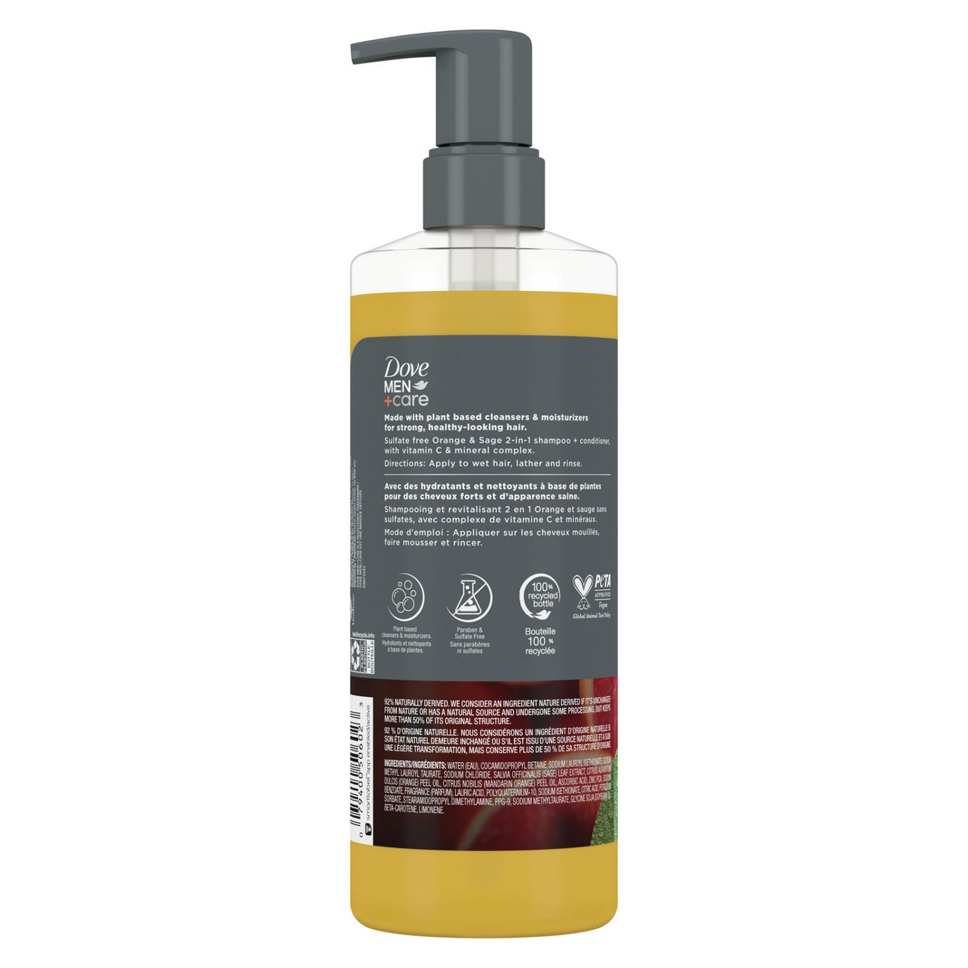 Dove Men+Care Pure Fresh 2 in 1 Shampoo + Conditioner - Orange & Sage; image 4 of 5