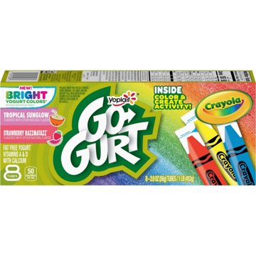 Yoplait GoGurt Low-Fat Tropical Sunglow and Strawberry Razzamatazz Yogurt Tubes