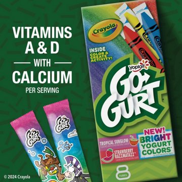 Yoplait GoGurt Low-Fat Tropical Sunglow and Strawberry Razzamatazz Yogurt Tubes