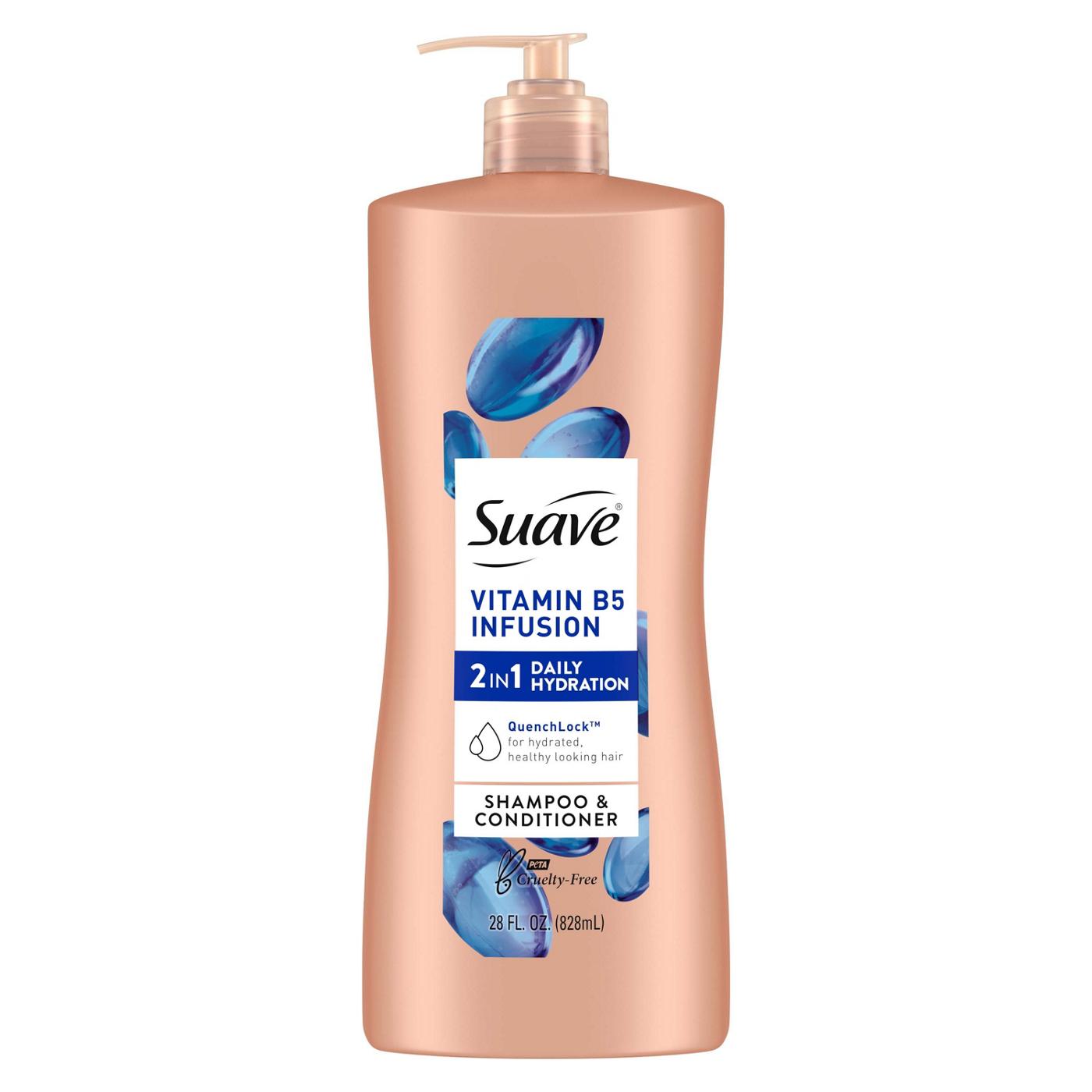 Suave Vitamin B5 Infusion 2 In 1 Daily Hydration Shampoo & Conditioner; image 1 of 4