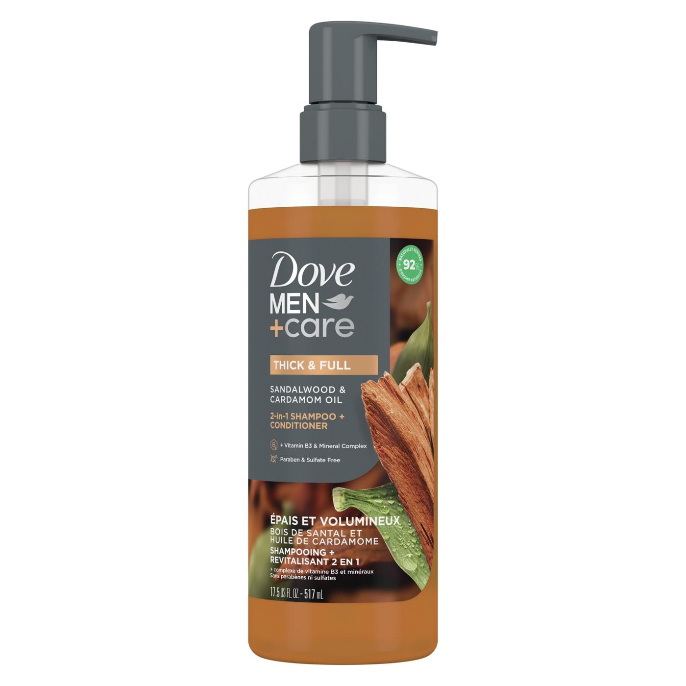 Dove Men+Care Thick & Full 2 in 1 Shampoo + Conditioner - Sandalwood & Cardamom Oil; image 1 of 5