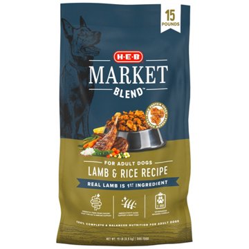 H-E-B Market Blend Adult Dry Dog Food – Lamb & Rice, 15 lbs